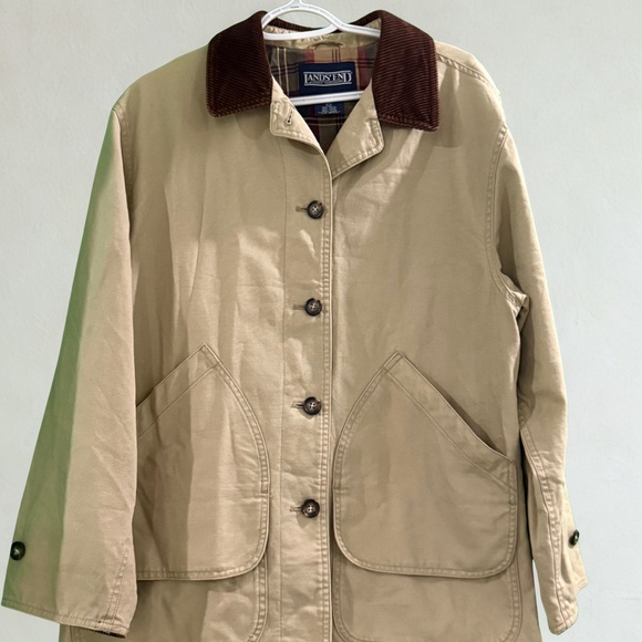 Vintage 1990s Lands’ End Barn Coat with Corduroy Collar- Size M